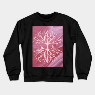 Grounded Trees and Humans Yoga Pink Marble Graphic Crewneck Sweatshirt